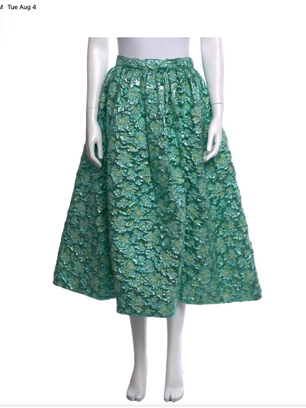 Christian Siriano Green Patterned Mid Length Skirt w/tags Size 6